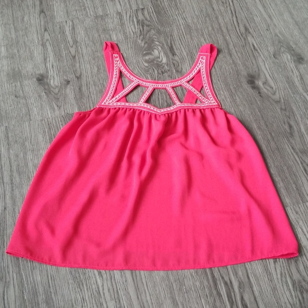 Red Cutout Top